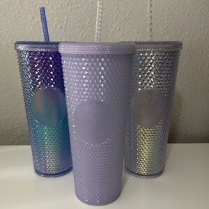 PURPLE STARBUCKS STUDDED TUMBLERS
